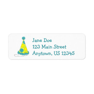 Party Hat Birthday Happy New Year Year's Labels