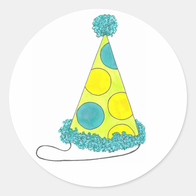 Party Hat (Birthday or New Year's) Stickers (Front)