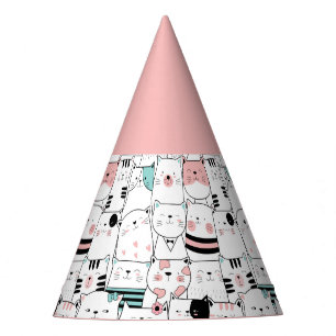 PARTY HAT : HAPPY CAT'S PATTERN