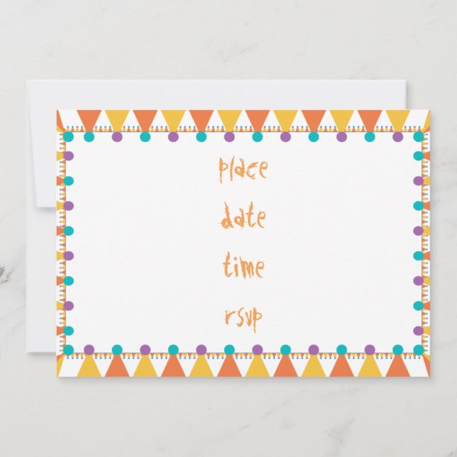 party hat invitation (Back)