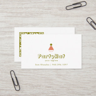 Party Hat Logo Design Birthday Party QR Code Business Card