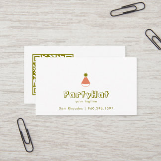 Party Hat Logo Design Birthday Party | QR Code Business Card