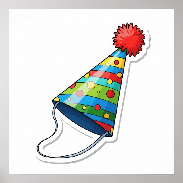 Party Hat Sticker Poster (Front)