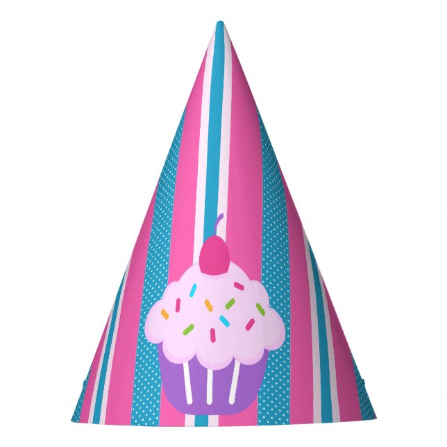 Party Hat/Stripes and Cupcake Hat (Front)