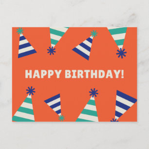 Party Hats Birthday Postcard