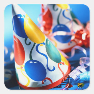 Party Hats Square Sticker