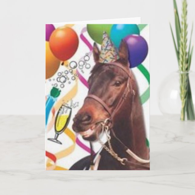 Party Horse B-Day Card (Front)