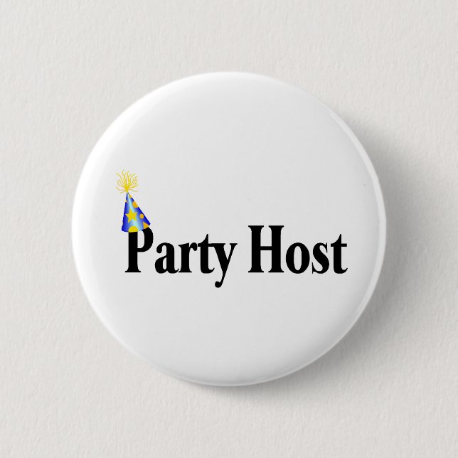 Party Host 6 Cm Round Badge (Front)