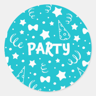 Party Illustrations Classic Round Sticker