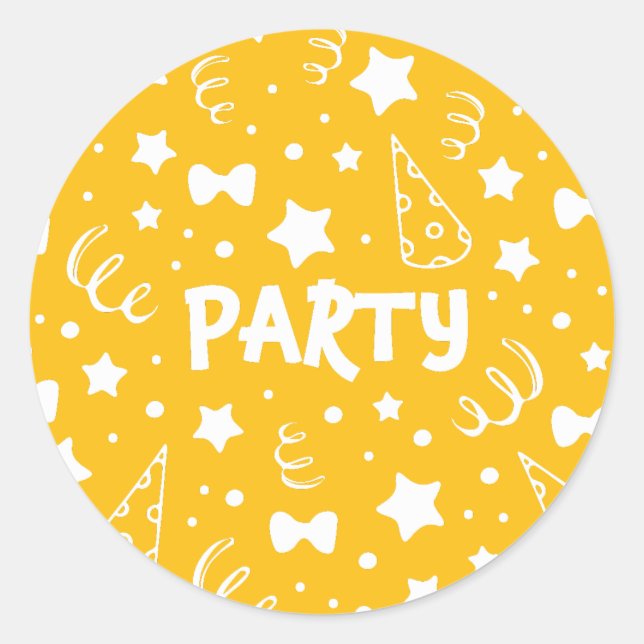 Party Illustrations Classic Round Sticker (Front)