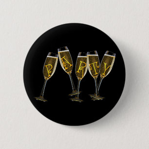 Party in Champagne 6 Cm Round Badge