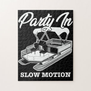 PARTY IN SLOW MOTION Pontoon Boat Jigsaw Puzzle