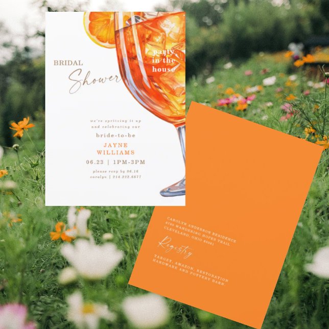 Party in the House Aperol Spritz Bridal Shower Invitation (Creator Uploaded)