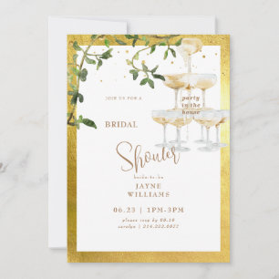 Party in the House Champagne Tower 2 Bridal Shower Invitation