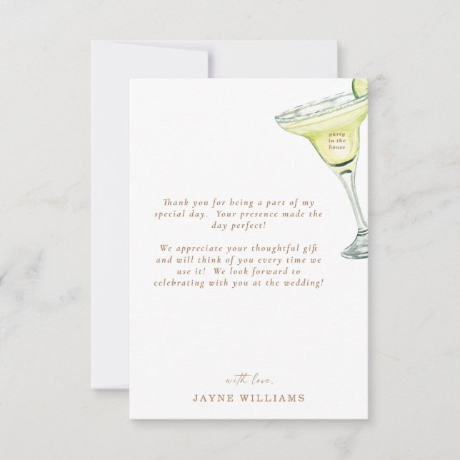 Party in the House Margarita Message Thank You (Front)