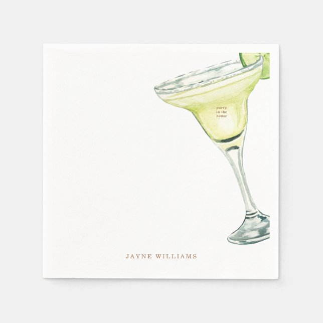 Party in the House Margarita Shower Cocktail Napkin (Front)