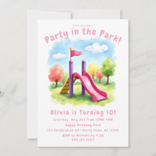 Party in the Park Kids Birthday Invitation