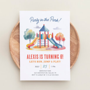 Party in the Park Playground Birthday Invitation