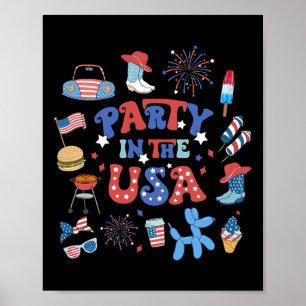 Party In The Usa 4th Of July American Patriotic Me Poster