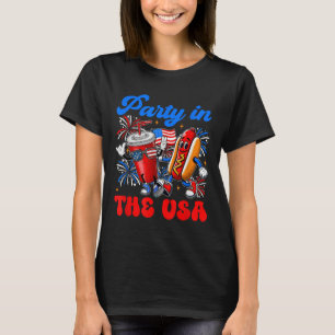 Party In The Usa 4th Of July Cute Soda And Hotdog T-Shirt