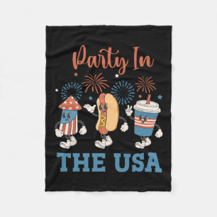 Party In The Usa 4th Of July Funny Party Usa Summe Fleece Blanket