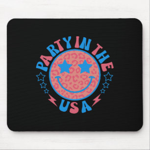 Party In The Usa 4th Of July Preppy Smile Kids Tee Mouse Mat