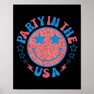 Party In The Usa 4th Of July Preppy Smile Poster