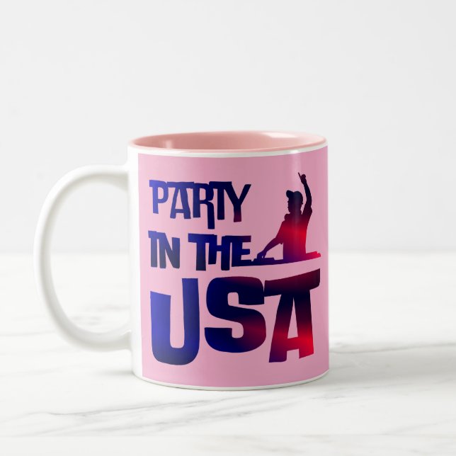 Party in the USA 4th of July Two-Tone Coffee Mug (Left)