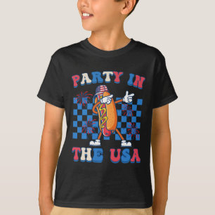 Party In The Usa Dabbing Hot Dog 4th Of July Men W T-Shirt