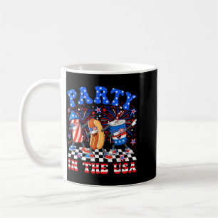 Party In The Usa Funny Dabbing Hot Dog Firework Coffee Mug