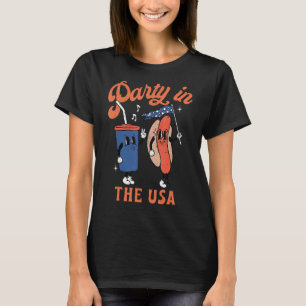 Party In The Usa Hot Dog Love Usa Fourth Of July T-Shirt