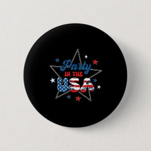 Party in the usa patriotic independence day 6 cm round badge