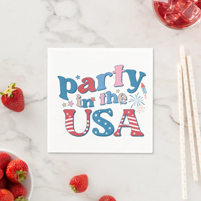 Party In The USA Patriotic  Napkin (Insitu)