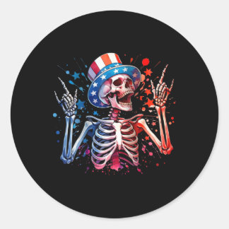 Party In The Usa Rock Hand July 4th Funny American Classic Round Sticker