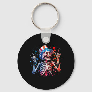 Party In The Usa Rock Hand July 4th Funny American Key Ring