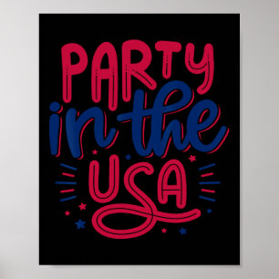 Party In The Usa Vintage Independence Day 4th Of J Poster