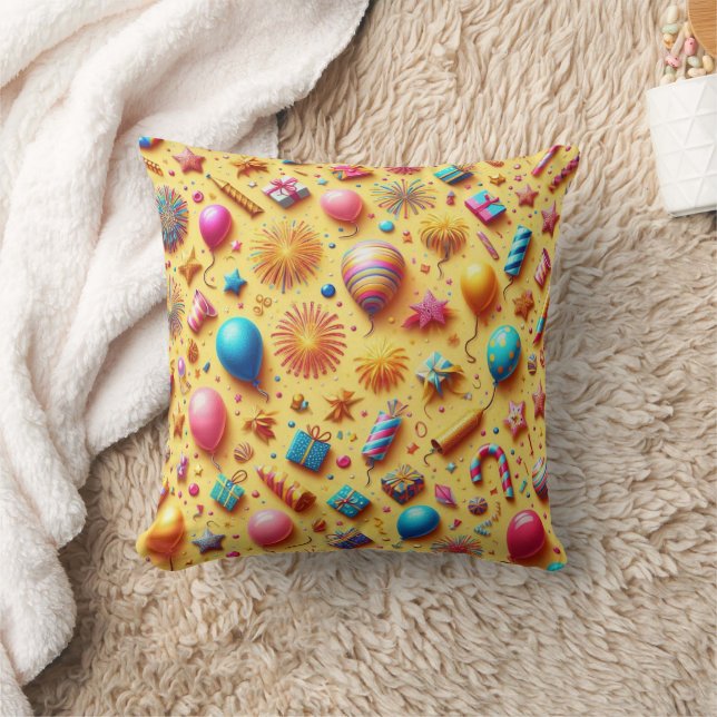 Party in Yellow Cushion (Blanket)