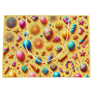 Party in Yellow Large Gift Bag