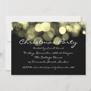Party Invitation Elegant Gold Shimmering Lights