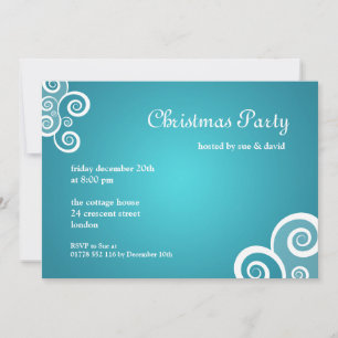 Party Invitation Fabulous Swirls Blue