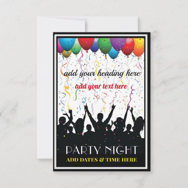 Party Invitation Flat Card (Front)