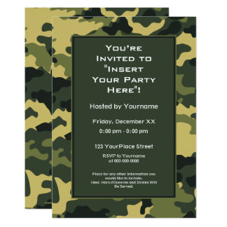 camouflage invitation
