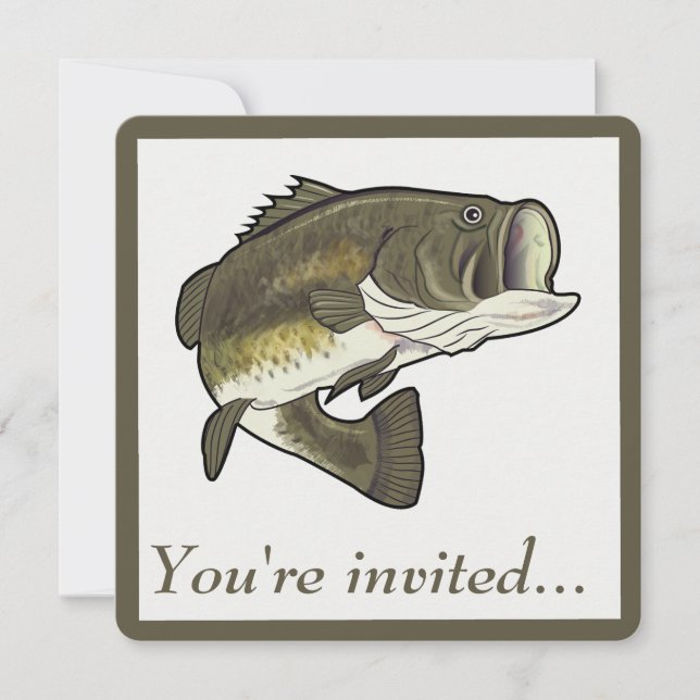 Party Invitation: Largemouth Bass Invitation (Front)