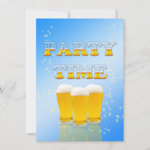Party invitation with glasses of beer