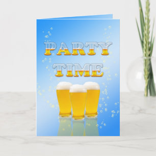 Party invitation with lots of beer