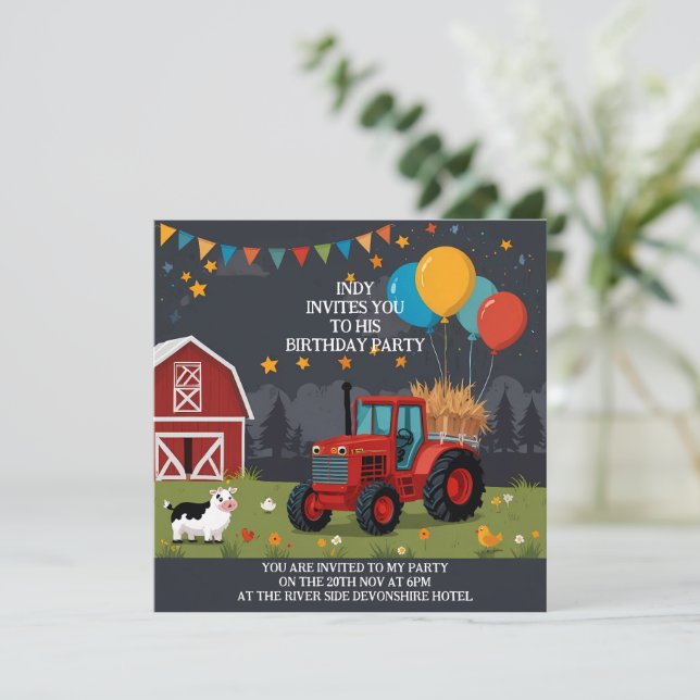 Party invitation you can personalise to your taste (Standing Front)