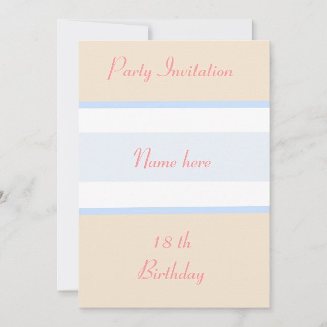 Party Invitations 18th Birthday personalise (Front)