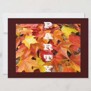 PARTY Invitations Autumn Leaves Football Halloween