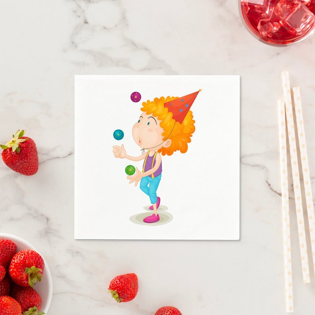 Party Kid Juggling Colourful Balls Napkin (Creator Uploaded)