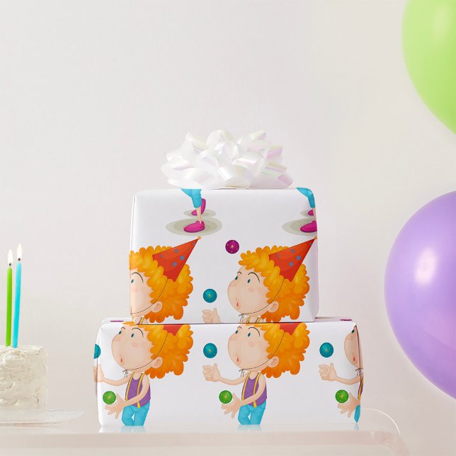 Party Kid Juggling Colourful Balls Wrapping Paper (Creator Uploaded)